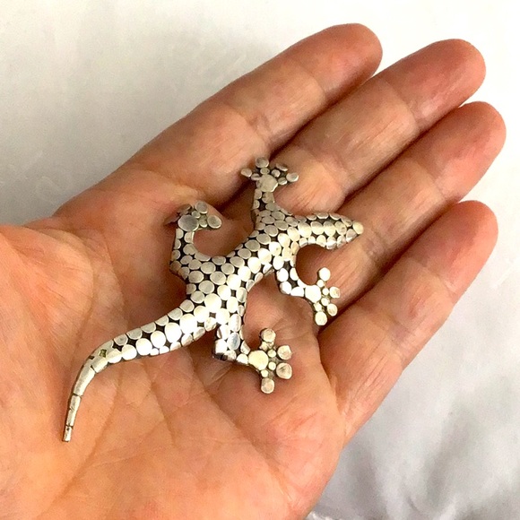 Sterling Silver Lizard Brooch. - Picture 3 of 13